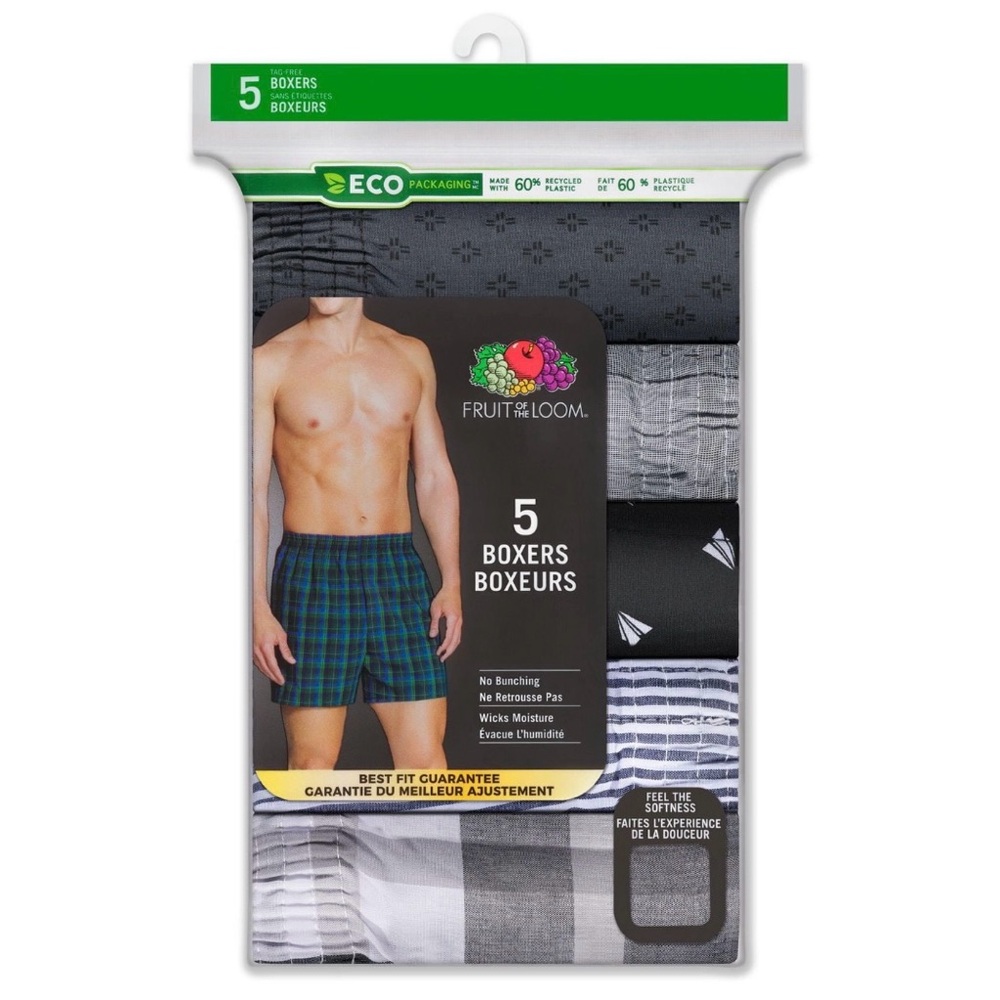 Fruit of the Loom Men's Prints & Stripes
Boxer Shorts
